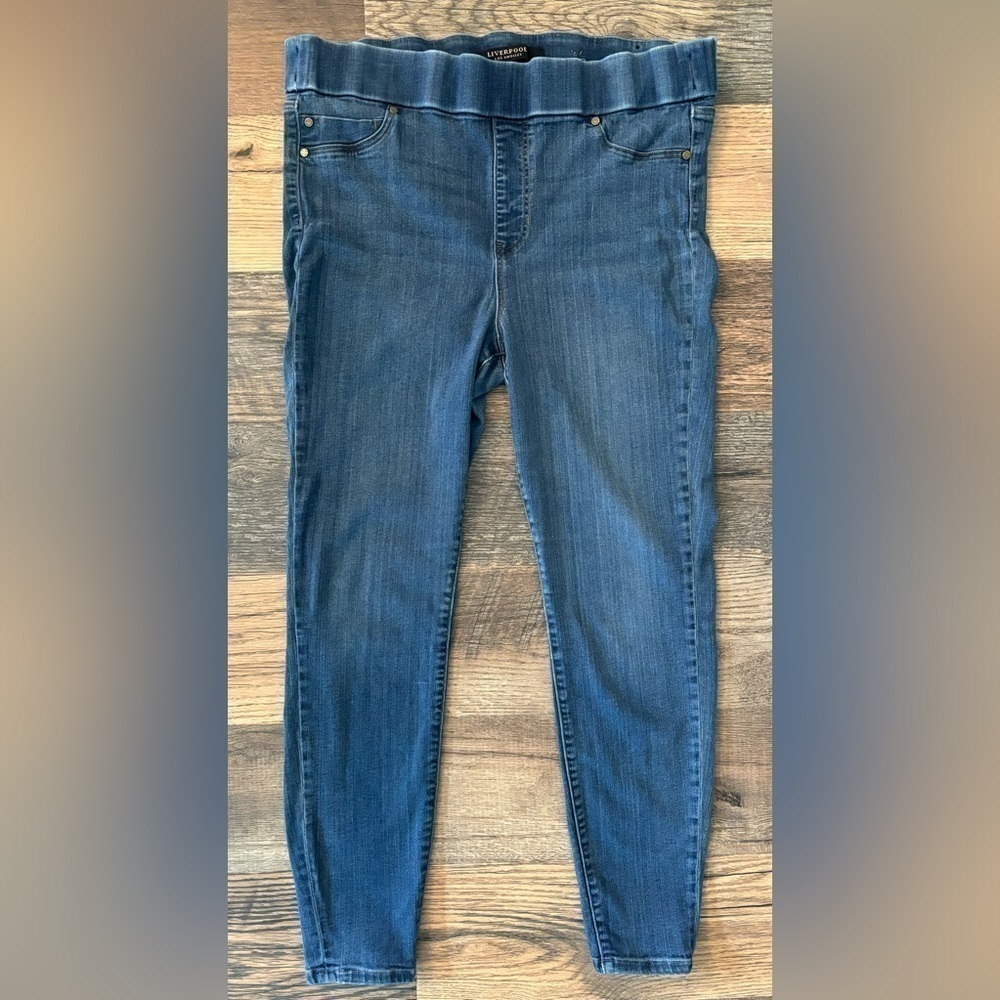 Liverpool Jeans The‎ Skinny Pullon Denim Jeggings Medium Wash Size 12